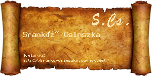 Srankó Csinszka névjegykártya